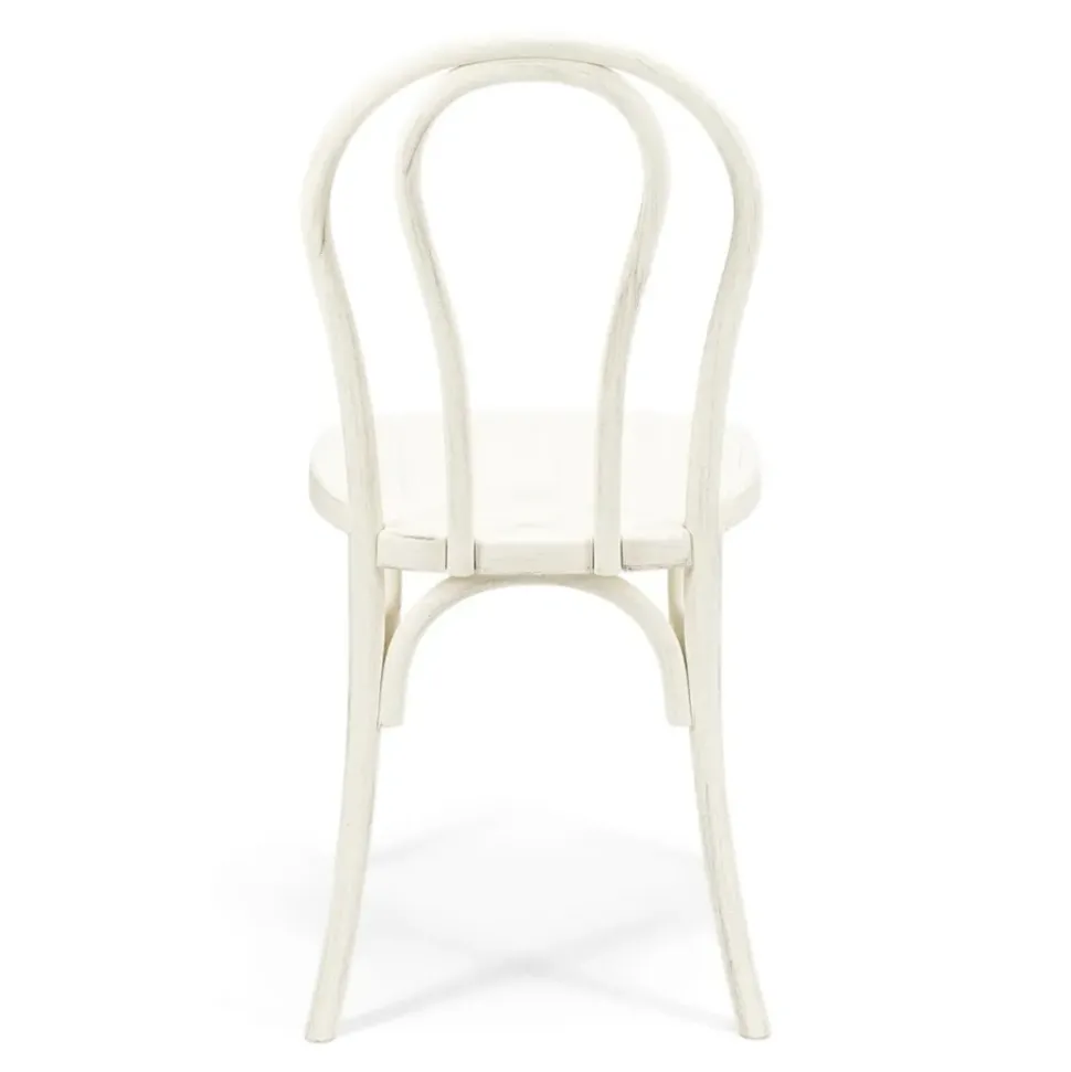 Resin Bentwood Chair - White with Black Grain