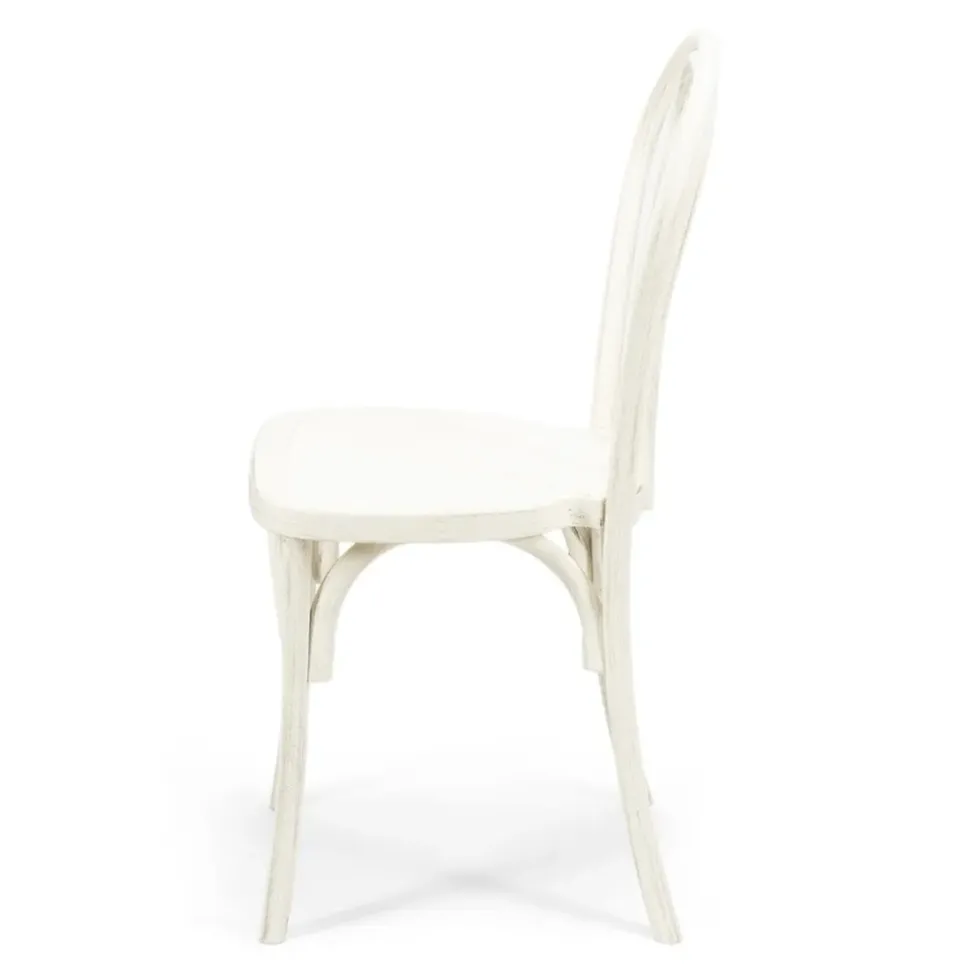 Resin Bentwood Chair - White with Black Grain