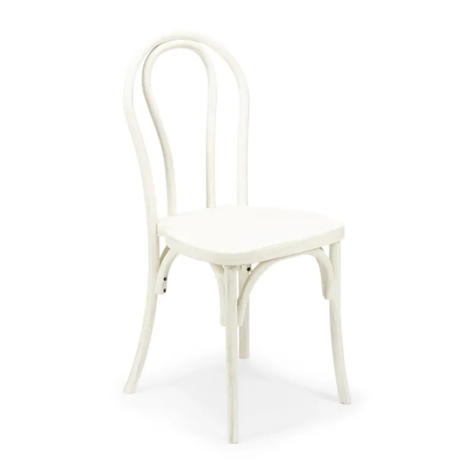 Resin Bentwood Chair - White with Black Grain