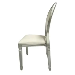 Resin Pop Louis Banquet Chair - Silver