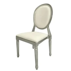 Resin Pop Louis Banquet Chair - Silver