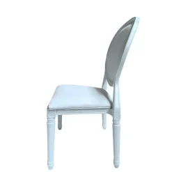 Resin Pop Louis Banquet Chair - White