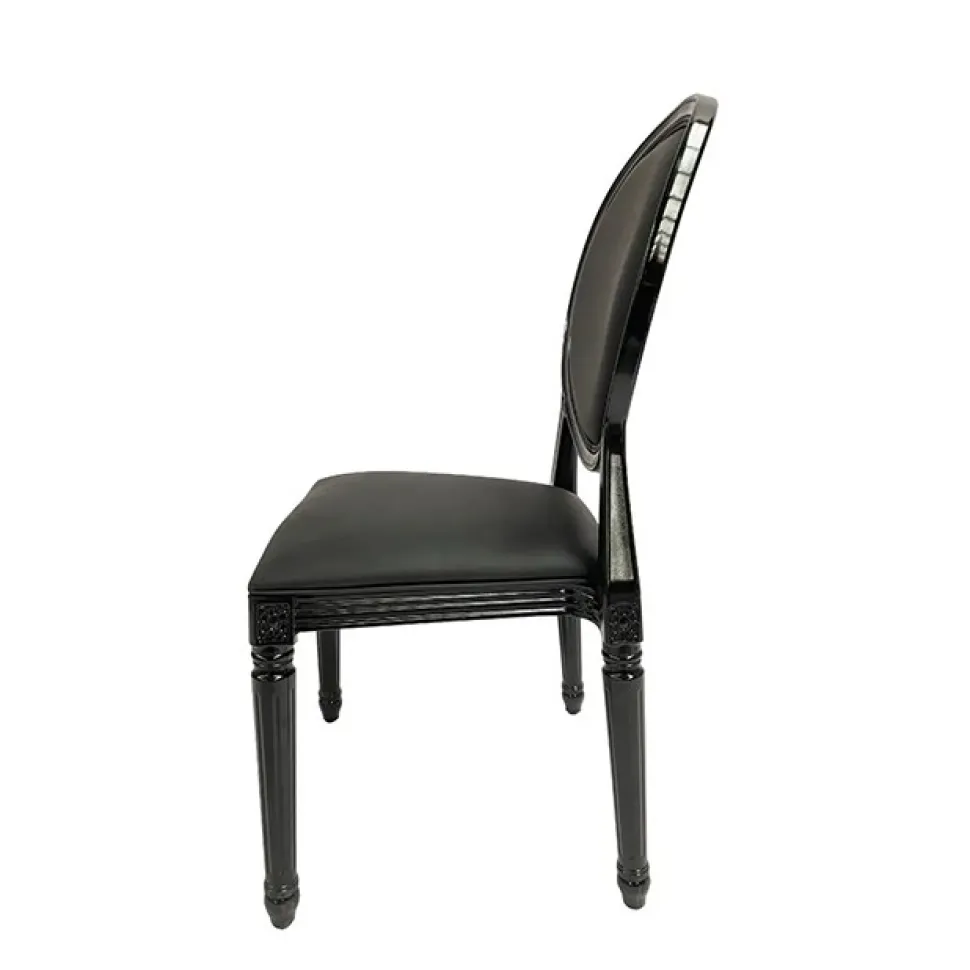 Resin Pop Louis Banquet Chair - Black
