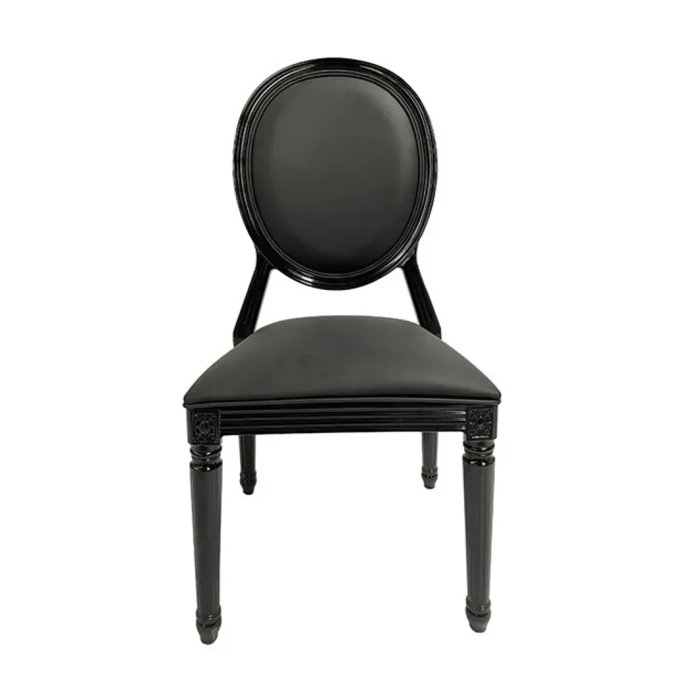 Resin Pop Louis Banquet Chair - Black
