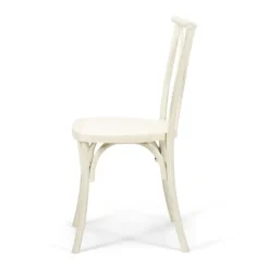 Resin Willow Stacking Chair - White with Black Grain