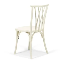 Resin Willow Stacking Chair - White with Black Grain