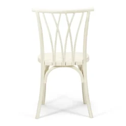 Resin Willow Stacking Chair - White with Black Grain