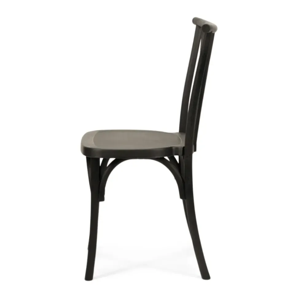 Resin Willow Stacking Chair - Black