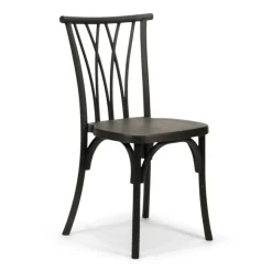 Resin Willow Stacking Chair - Black