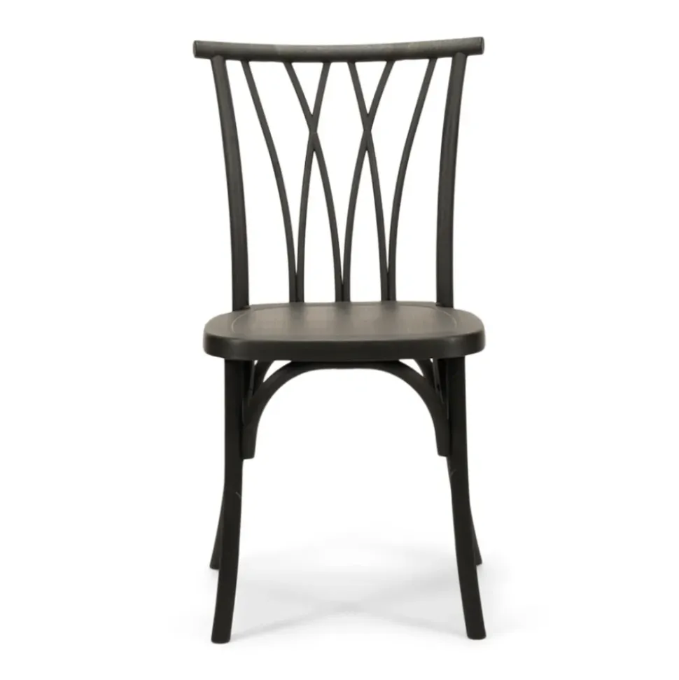 Resin Willow Stacking Chair - Black