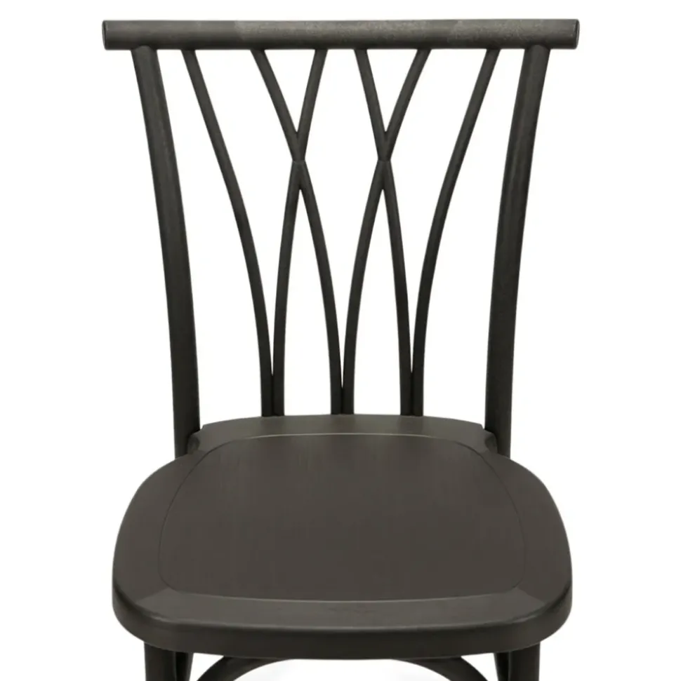 Resin Willow Stacking Chair - Black