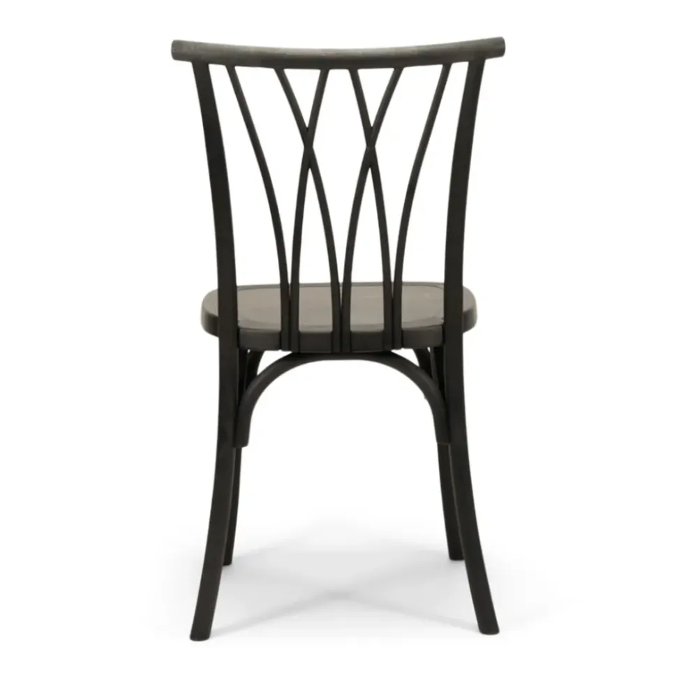 Resin Willow Stacking Chair - Black