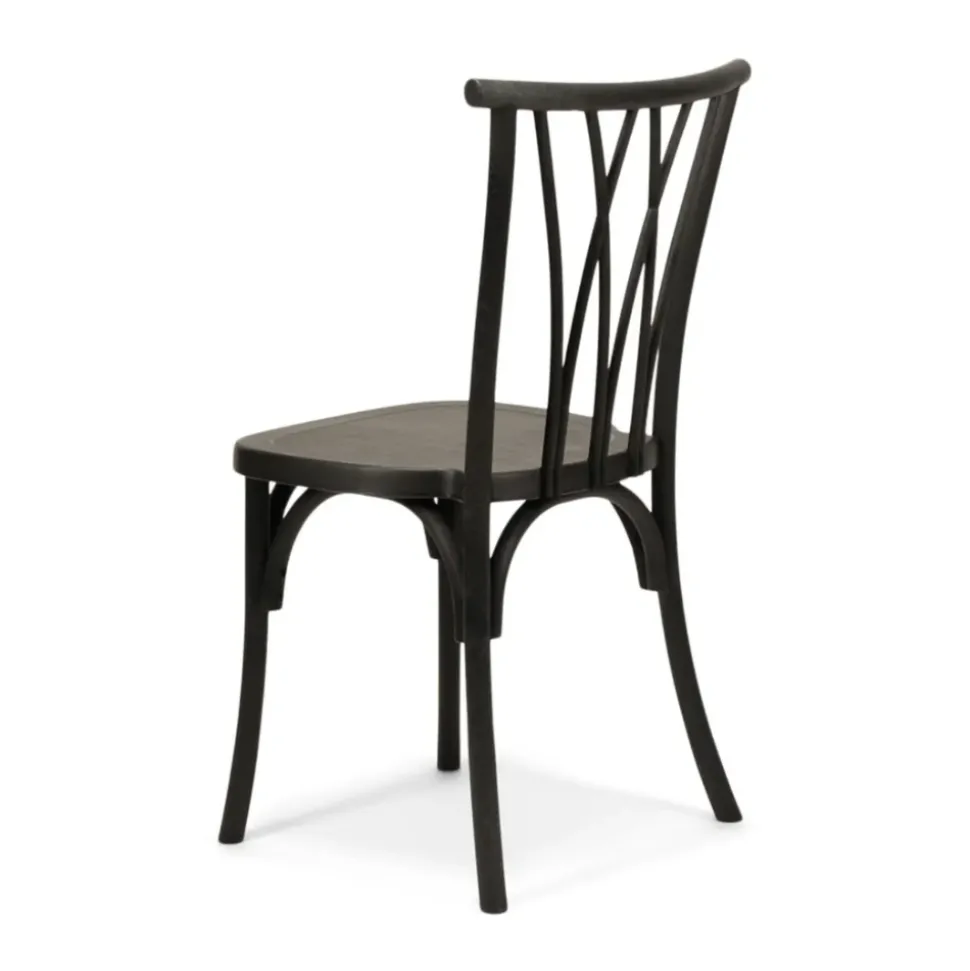 Resin Willow Stacking Chair - Black
