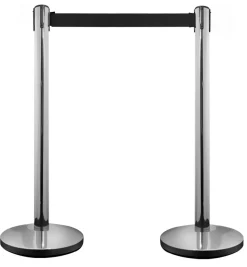 Retractable Belt Barrier Stanchions - Black