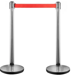 Retractable Belt Barrier Stanchions - Red