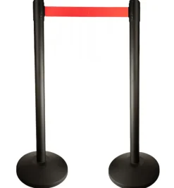Retractable Belt Barrier Stanchions - Red