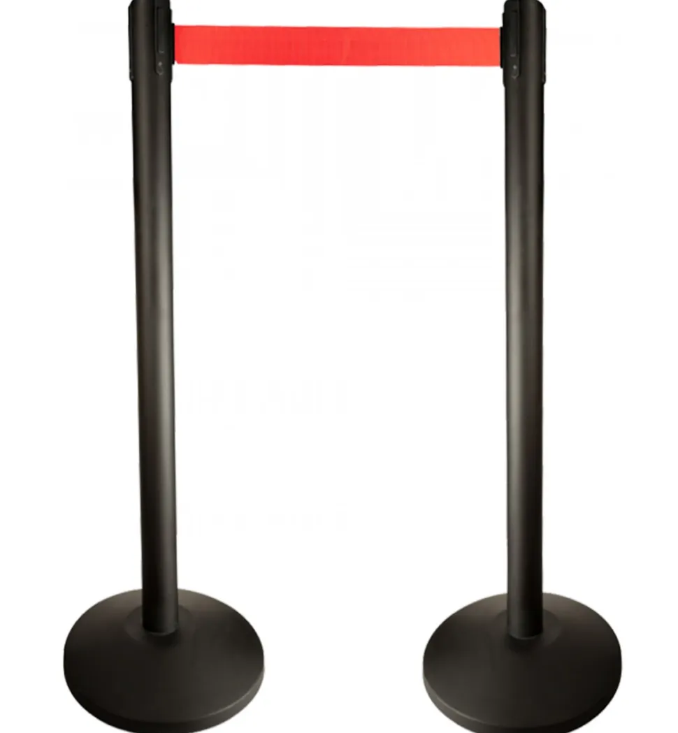 Retractable Belt Barrier Stanchions - Red