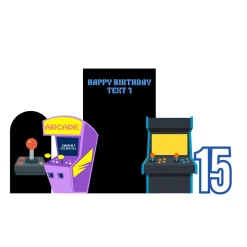 Retro Arcade Foam Core Birthday Backdrop Kit by PopScene™
