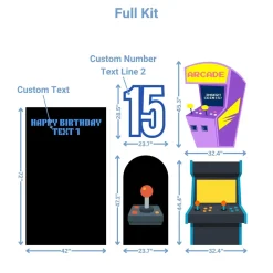 Retro Arcade Foam Core Birthday Backdrop Kit by PopScene™