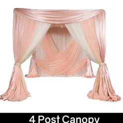 Romantic Theme Pro-Designed Backdrop or 4 Post Canopy Kit - 6-10ft Tall