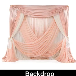 Romantic Theme Pro-Designed Backdrop or 4 Post Canopy Kit - 6ft-14ft Tall