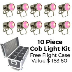 Room LED Lighting Kit - Cob Light - 10 Lights W/ Free Flight Case!