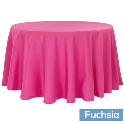 120" Round 200 GSM Polyester Tablecloth - Fuchsia