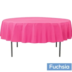 90" Round 200 GSM Polyester Tablecloth - Fuchsia