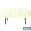 90" Round 200 GSM Polyester Tablecloth - Ivory