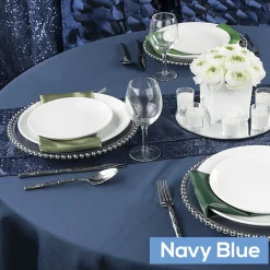 90" Round 200 GSM Polyester Tablecloth - Navy Blue