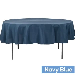 90" Round 200 GSM Polyester Tablecloth - Navy Blue