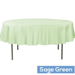 90" Round 200 GSM Polyester Tablecloth - Sage Green