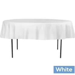 90" Round 200 GSM Polyester Tablecloth - White