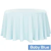 108" Round 200 GSM Polyester Tablecloth - Baby Blue