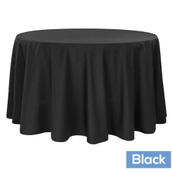 108" Round 200 GSM Polyester Tablecloth - Black