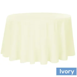 108" Round 200 GSM Polyester Tablecloth - Ivory