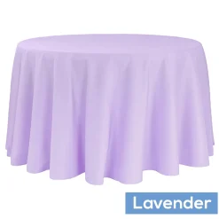 108" Round 200 GSM Polyester Tablecloth - Lavender