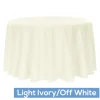 108" Round 200 GSM Polyester Tablecloth - Light Ivory/Off White