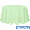 108" Round 200 GSM Polyester Tablecloth - Mint Green