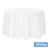 108" Round 200 GSM Polyester Tablecloth - White