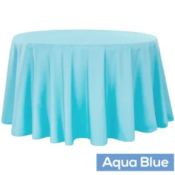 120" Round 200 GSM Polyester Tablecloth - Aqua Blue