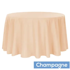 120" Round 200 GSM Polyester Tablecloth - Champagne