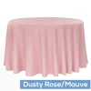 120" Round 200 GSM Polyester Tablecloth - Dusty Rose/Mauve