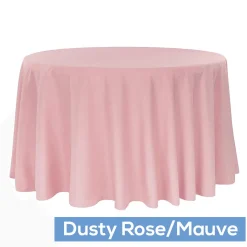 120" Round 200 GSM Polyester Tablecloth - Dusty Rose/Mauve