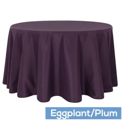 120" Round 200 GSM Polyester Tablecloth - Eggplant/Plum
