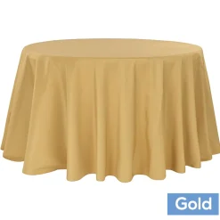 120" Round 200 GSM Polyester Tablecloth - Gold