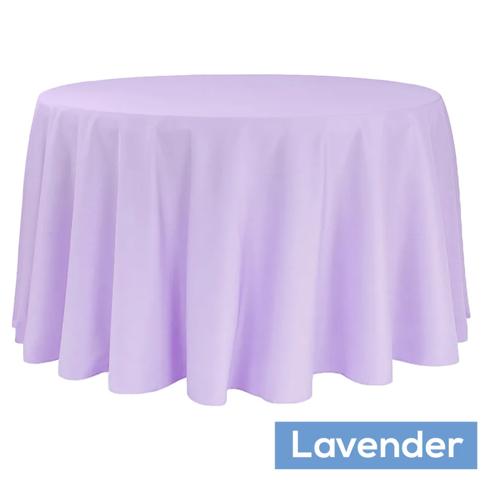 120" Round 200 GSM Polyester Tablecloth - Lavender