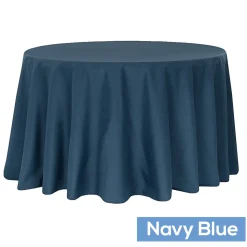 120" Round 200 GSM Polyester Tablecloth - Navy Blue