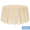 120" Round 200 GSM Polyester Tablecloth - Nude
