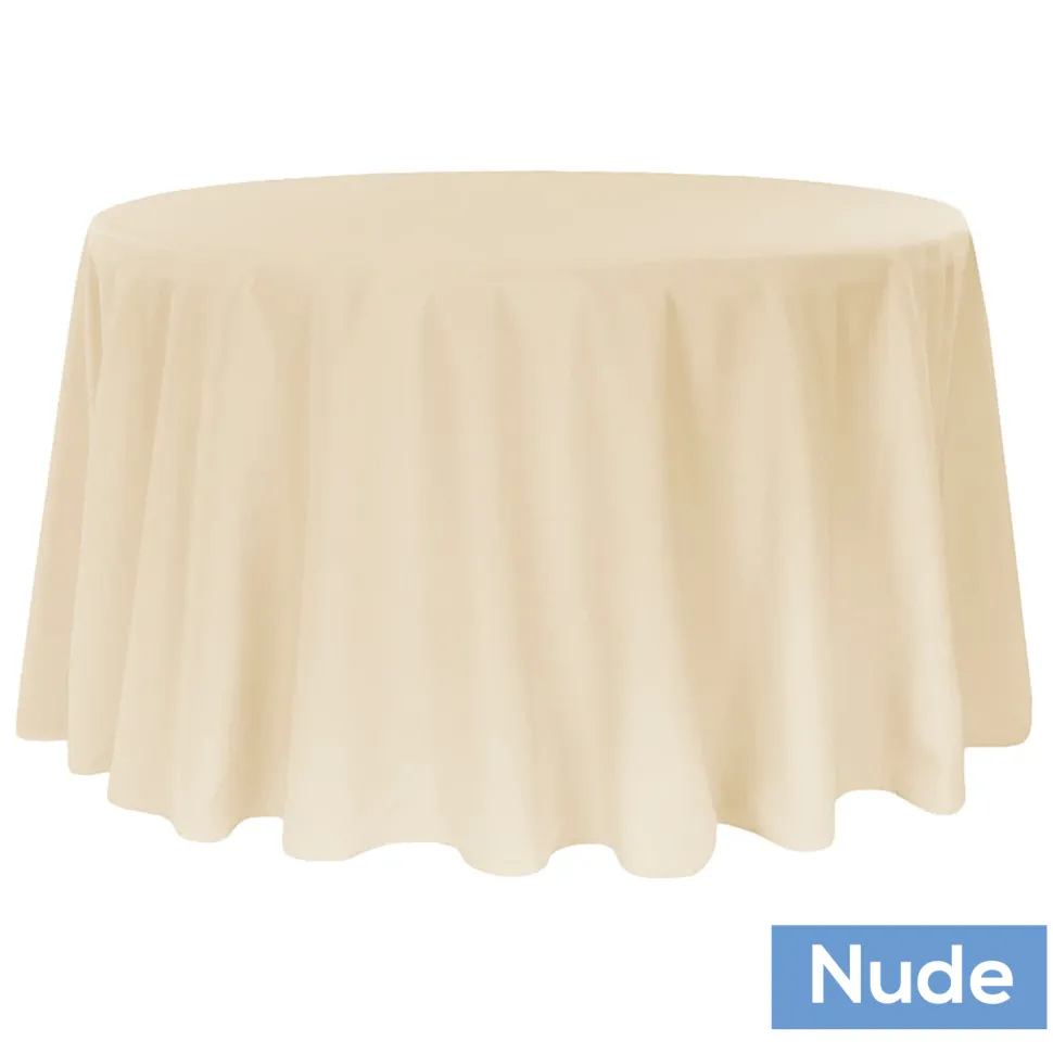 120" Round 200 GSM Polyester Tablecloth - Nude